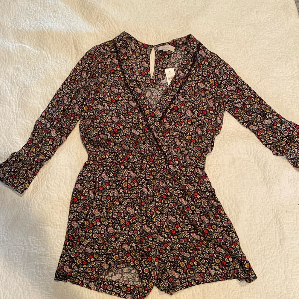 NWT LOFT Floral long sleeve Romper